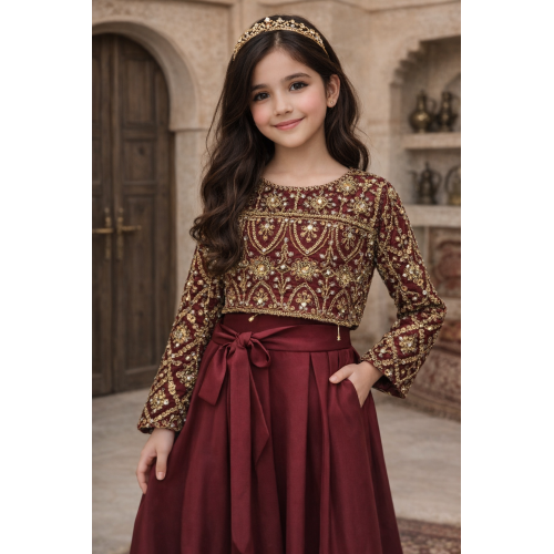 جلابية شعبية برغندي للسن المحير والمحجبات 240661