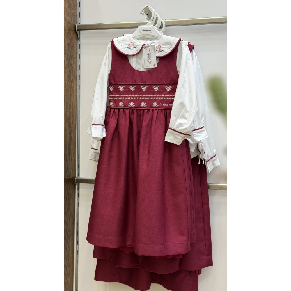 مريول مدرسي فوشي مطرز مع قميص مطرز 144723 مريول مدرسي فوشي مطرز مع قميص مطرز 144723