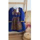 فستان شعبي أزرق ملكي مطرز مع تول 240654 فستان شعبي أزرق ملكي مطرز مع تول 240654