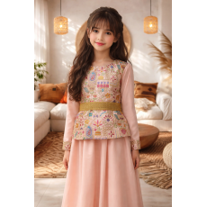 فستان حرير مطرز  للسن المحير والمحجبات 240497