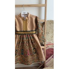 فستان شعبي بيج مع حزام 240480