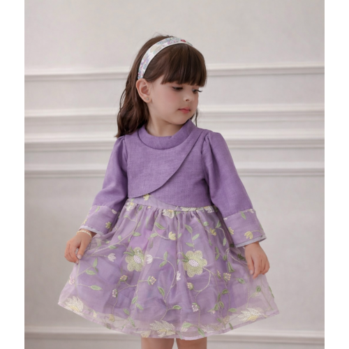 فستان بنفسجي مميز للبنات الصغار 240510 فستان بنفسجي مميز للبنات الصغار 240510