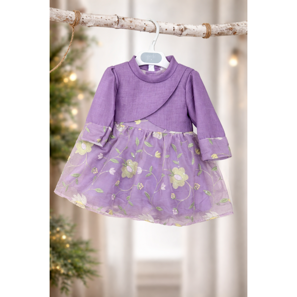 فستان بنفسجي مميز  للبنات الصغار 240510