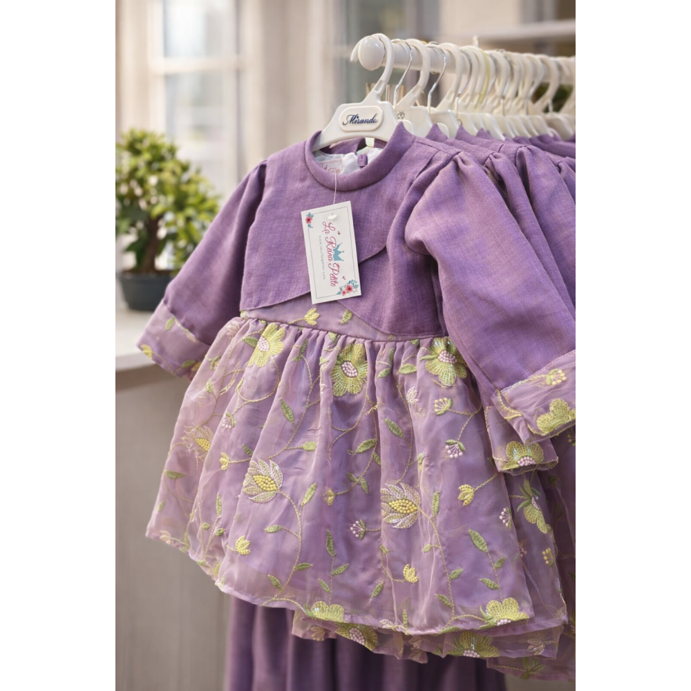 فستان بنفسجي مميز  للبنات الصغار 240510