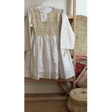 فستان لنن تراثي بتطريز ذهبي - 240669 فستان لنن تراثي بتطريز ذهبي - 240669