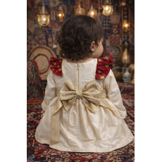 فستان شعبي - سكري وأحمر - بتطريزات ذهبية 240515 فستان شعبي - سكري وأحمر - بتطريزات ذهبية 240515