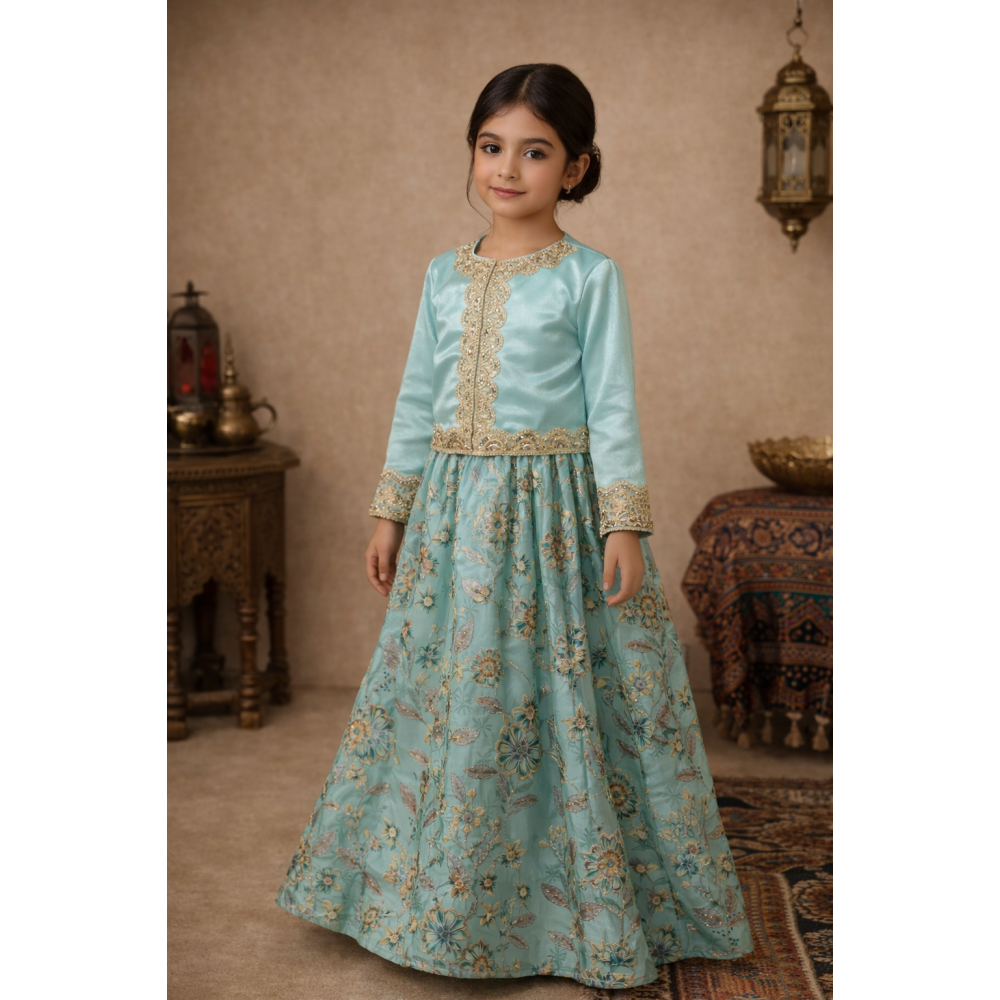 بدلة هندي بتصميم فاخر للأطفال 240672 بدلة هندي بتصميم فاخر للأطفال 240672