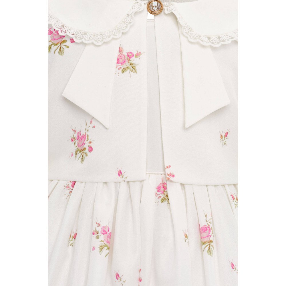 طقم فستان وجاكيت مطبوع عليه زهور باللون البيج الفاتح للبنات الصغيرات، 36353 طقم فستان وجاكيت مطبوع عليه زهور باللون البيج الفاتح للبنات الصغيرات، 36353