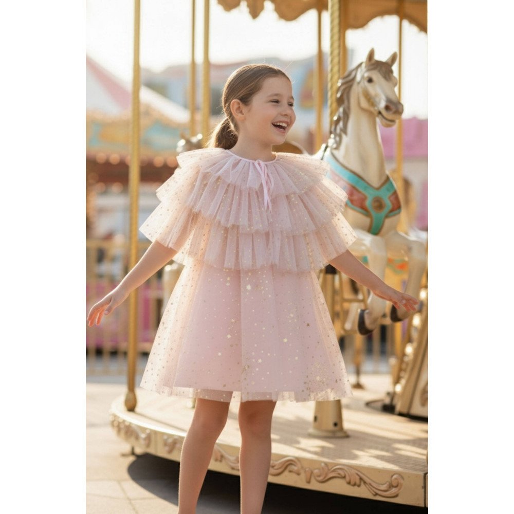 فستان بناتي "باودر" (وردي) مع كاب تول متعدد الطبقات (مناسب لعمر 3-7 سنوات) 36047 فستان بناتي "باودر" (وردي) مع كاب تول متعدد الطبقات (مناسب لعمر 3-7 سنوات) 36047