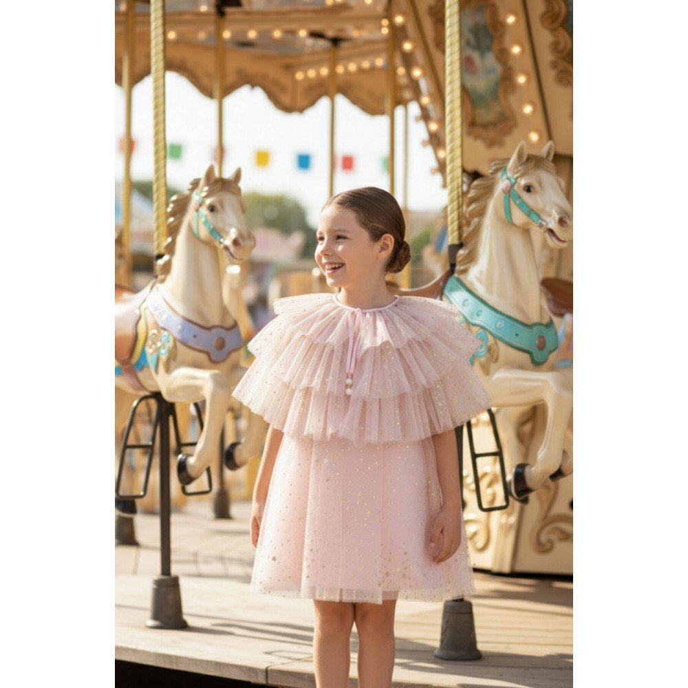 فستان بناتي "باودر" (وردي) مع كاب تول متعدد الطبقات (مناسب لعمر 3-7 سنوات) 36047 فستان بناتي "باودر" (وردي) مع كاب تول متعدد الطبقات (مناسب لعمر 3-7 سنوات) 36047