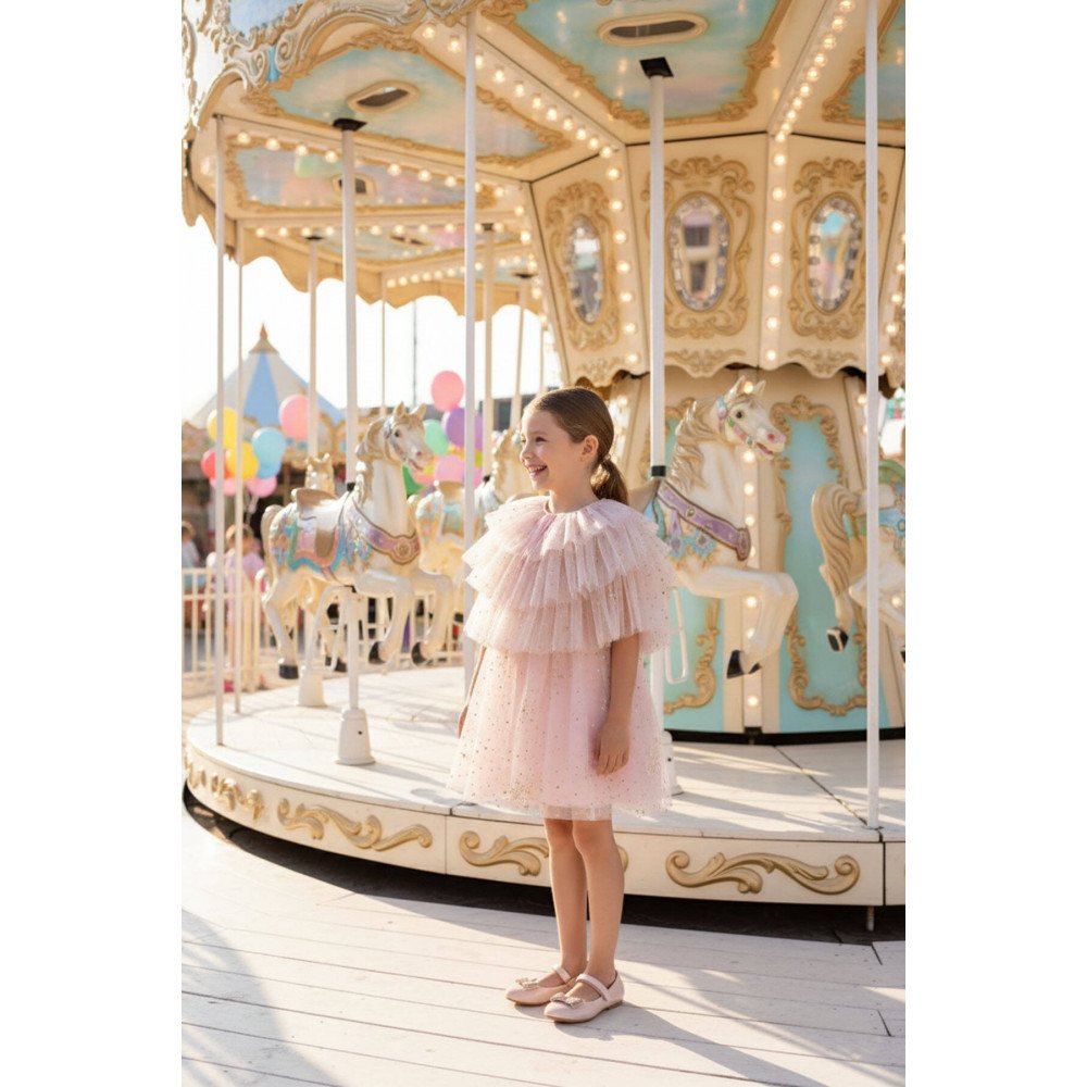 فستان بناتي "باودر" (وردي) مع كاب تول متعدد الطبقات (مناسب لعمر 3-7 سنوات) 36047 فستان بناتي "باودر" (وردي) مع كاب تول متعدد الطبقات (مناسب لعمر 3-7 سنوات) 36047