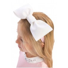 فستان بناتي "باودر" (وردي) بياقة كريستالية وفيونكات ساتان مع اكسسوار شعر  36283 