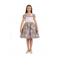 طقم فستان جاكار مع حقيبة للسن المحير 35445