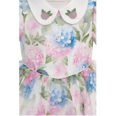 فستان بناتي "باودر" (وردي) بياقة مطرزة وحقيبة مطابقة 36165