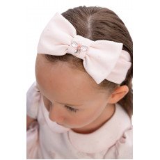 فستان بيبي "باودر" (وردي) بفيونكات تول جانبية مع اكسسوار شعر 36168 فستان بيبي "باودر" (وردي) بفيونكات تول جانبية مع اكسسوار شعر 36168