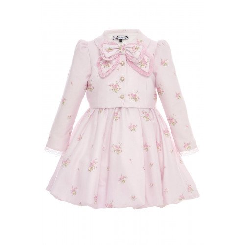 فستان بناتي "باودر" (وردي) بطبعة زهور مع طقم جاكيت36308 فستان بناتي "باودر" (وردي) بطبعة زهور مع طقم جاكيت36308