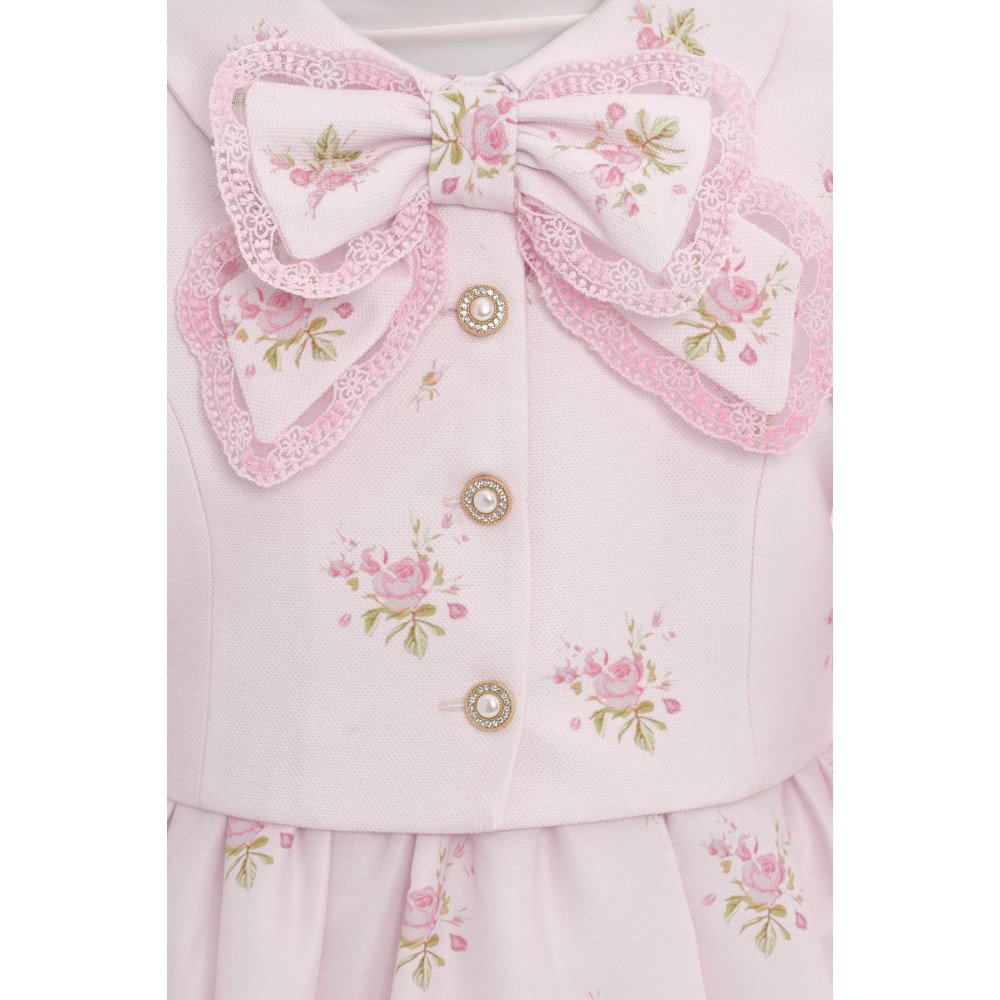 فستان بناتي "باودر" (وردي) بطبعة زهور مع طقم جاكيت36308 فستان بناتي "باودر" (وردي) بطبعة زهور مع طقم جاكيت36308