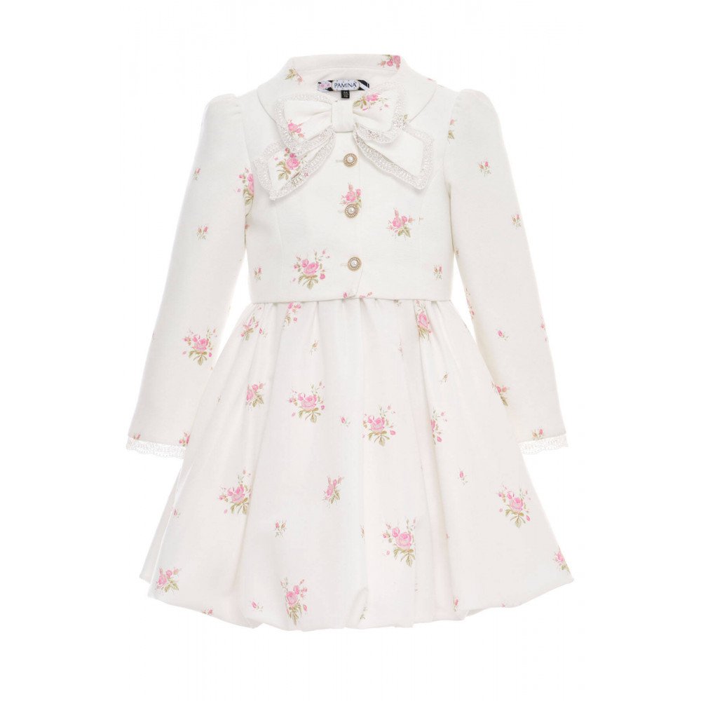 فستان بناتي (سكري) بطبعة زهور مع طقم جاكيت36308 فستان بناتي (سكري) بطبعة زهور مع طقم جاكيت36308