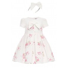 فستان سكري مطبوع عليه فيونكات مع طوق شعر 36192