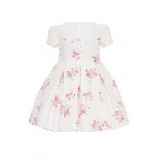 فستان سكري مطبوع عليه فيونكات مع طوق شعر 36192