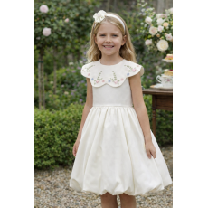 فستان أميره الربيع بياقة مطرزة ناعمة وطوق شعر 36281