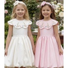 فستان أميره الربيع بياقة مطرزة ناعمة وطوق شعر 36281