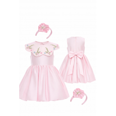 فستان أميره الربيع بياقة مطرزة ناعمة وطوق شعر 36281