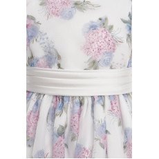 فستان ماكسي من الأورجانزا مزين بالزهور مع إكسسوار للشعر 36368