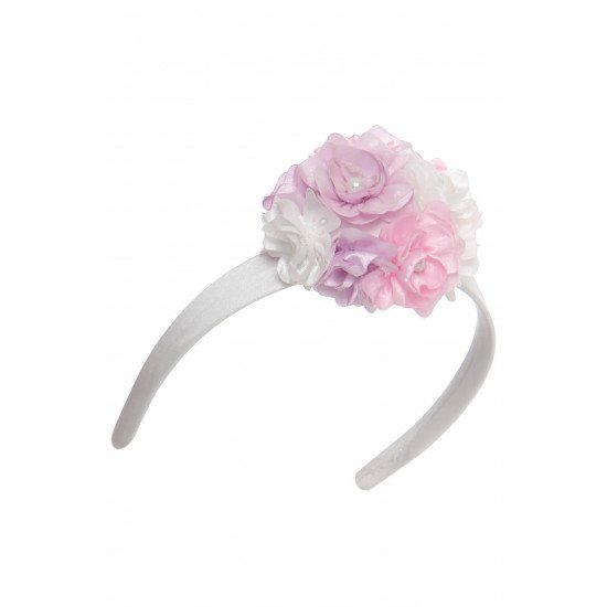 فستان ماكسي من الأورجانزا مزين بالزهور مع إكسسوار للشعر 36368