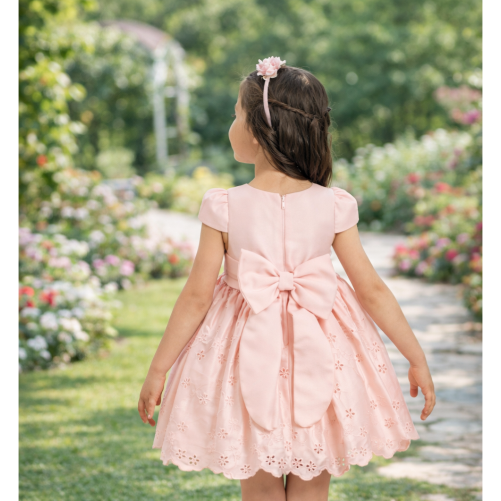 فستان مشمشي للمناسبات مع ربطة شعر 35331