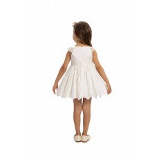  فستان أطفال بلون اوف وايت مع جاكيت قصير  وإكسسوار للشعر 35371
