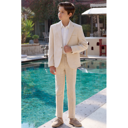 بدلة أولاد كلاسيك لون  بيج أنيقة  20240