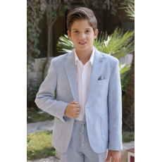  بدلة أولاد أنيقة باللون الأزرق السماوي – جاكيت وبنطال مع قميص أبيض 20207