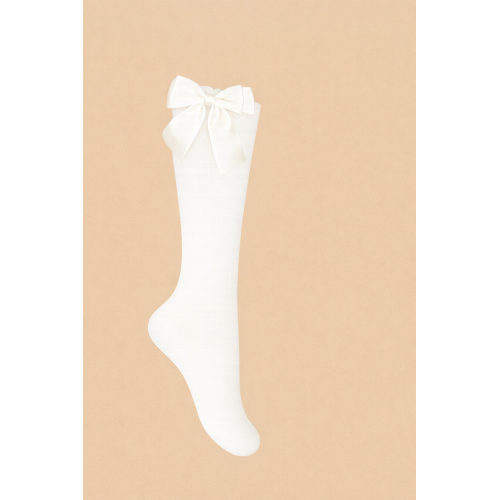 جورب أبيض طويل مع فيونكة 12094