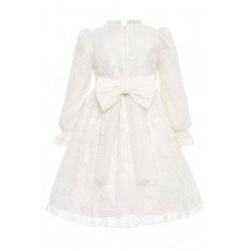 فستان دانتيل كلاسيكي للبنات - أبيض - مع حقيبة 36311