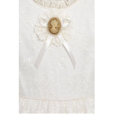 فستان دانتيل كلاسيكي للبنات - أبيض - مع حقيبة 36311