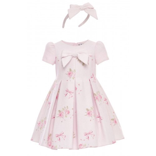 فستان - وردي - مطبوع عليه فيونكات مع طوق شعر 36192