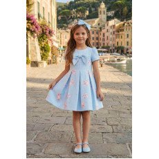 فستان - أزرق - مطبوع عليه فيونكات مع طوق شعر 36192