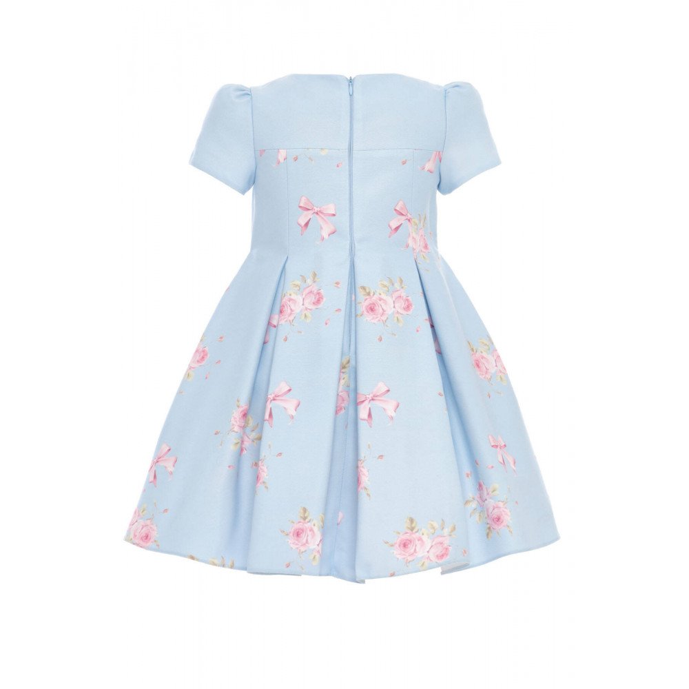 فستان - أزرق - مطبوع عليه فيونكات مع طوق شعر 36192