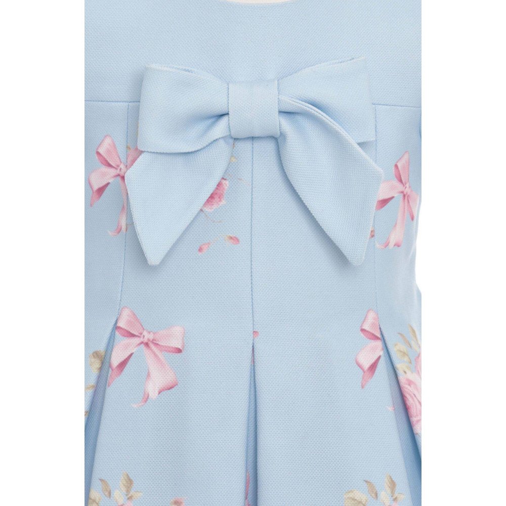 فستان - أزرق - مطبوع عليه فيونكات مع طوق شعر 36192