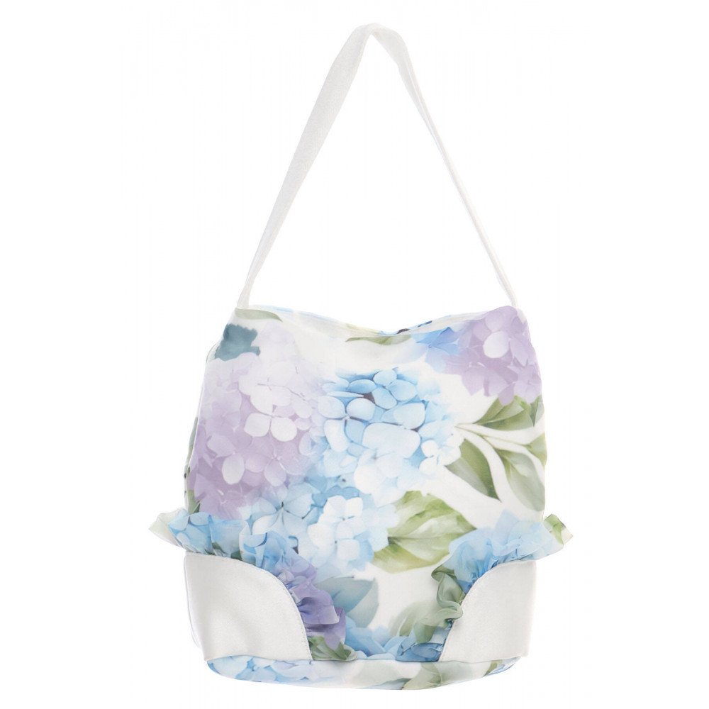 فستان بناتي (أزرق) بياقة مطرزة وحقيبة مطابقة 36165