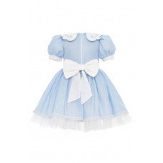 فستان كلاسيكي - سماوي - بتفاصيل ناعمة مع اكسسوار شعر 36371