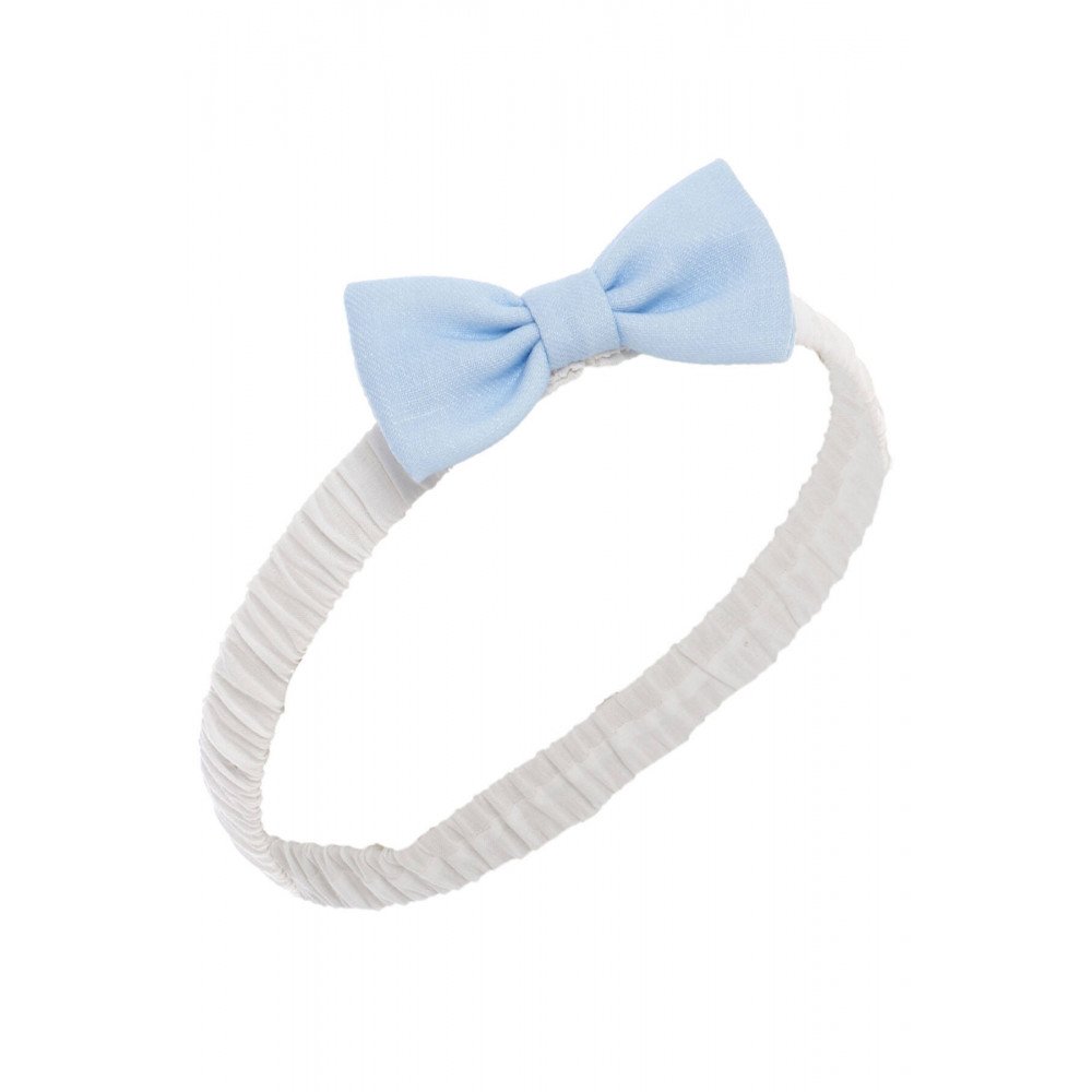 فستان كلاسيكي - سماوي - بتفاصيل ناعمة مع اكسسوار شعر 36371