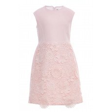 طقم فستان مزين بالورود مع جاكيت رسمي - وردي - لبنات السن المحير 36363