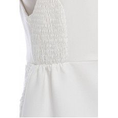 طقم فستان مزين بالورود مع جاكيت رسمي - أبيض - لبنات السن المحير 36363