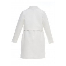 طقم فستان مزين بالورود مع جاكيت رسمي - أبيض - لبنات السن المحير 36363