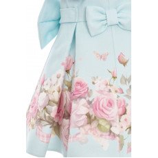 فستان - أزرق - ناعم بطبعة زهور مع اكسسوار شعر 36202