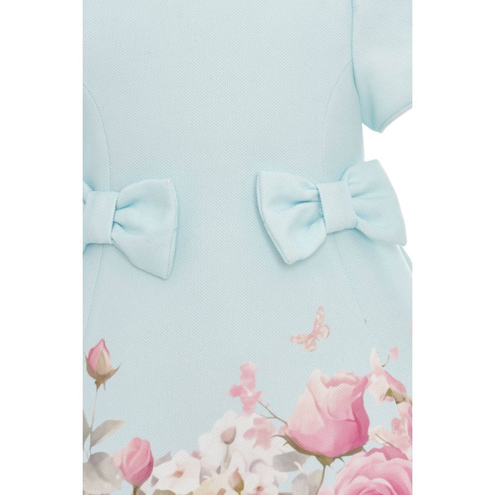 فستان - أزرق - ناعم بطبعة زهور مع اكسسوار شعر 36202