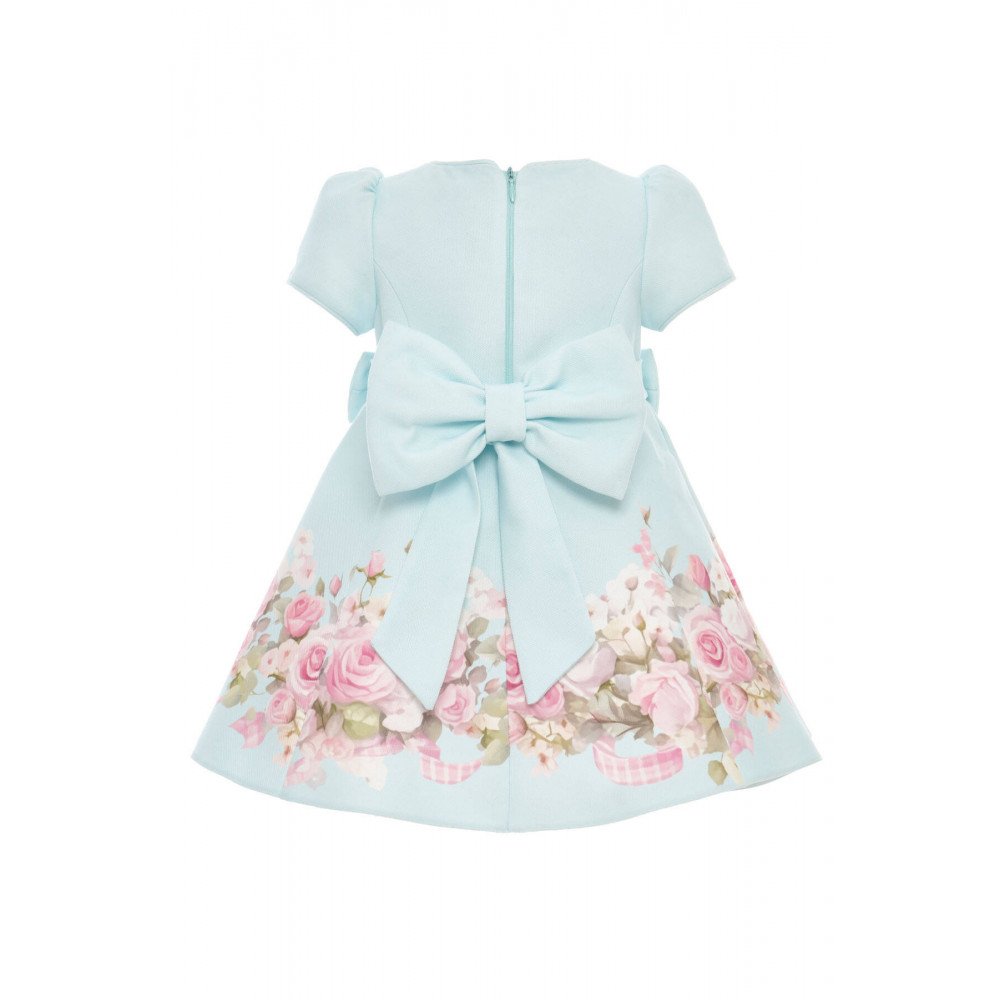 فستان - أزرق - ناعم بطبعة زهور مع اكسسوار شعر 36202