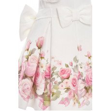 فستان - أبيض - ناعم بطبعة زهور مع اكسسوار شعر 36202